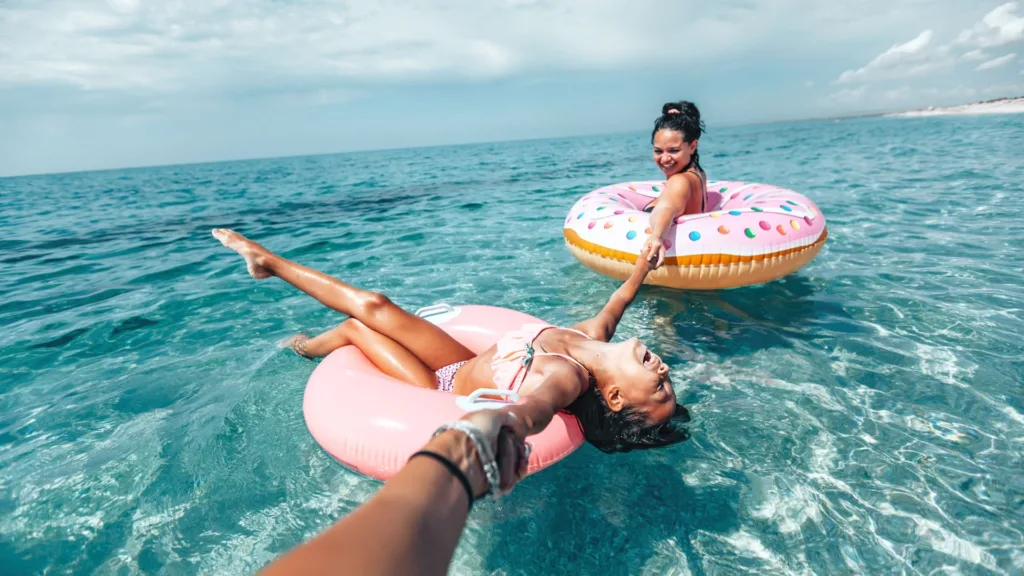 Donut Floaties In Ocean